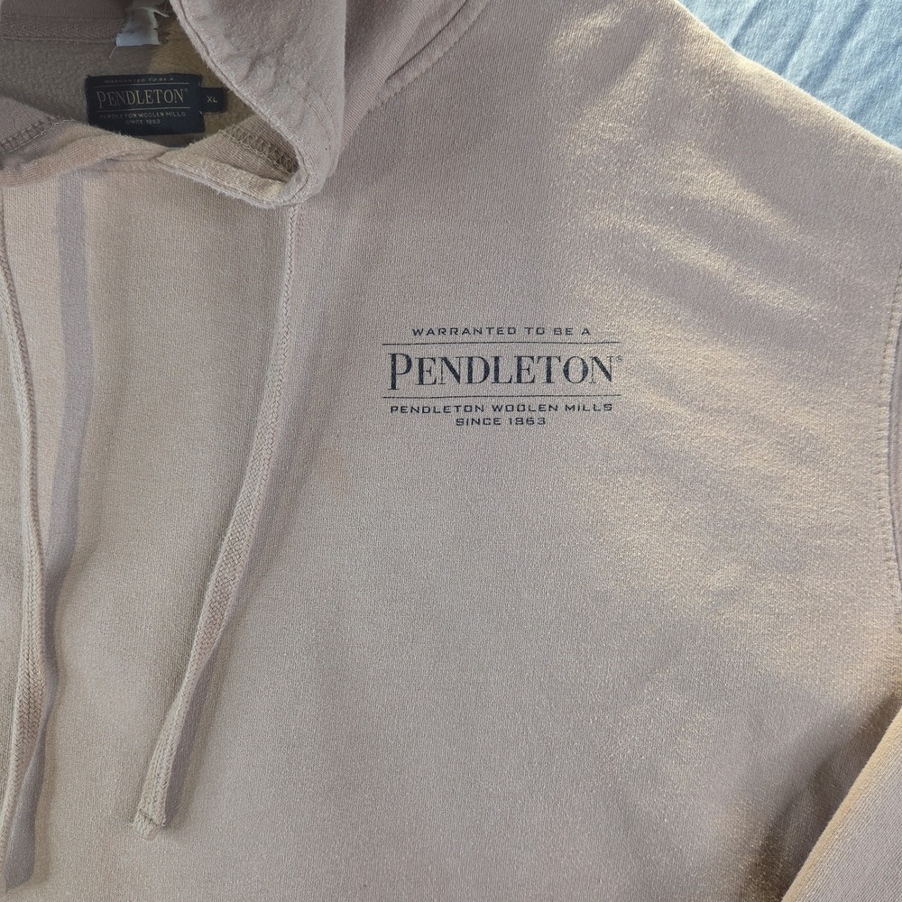 Pendleton Woolen Mills Men's Hoodie Beige Sweatshirt Pullover Graphic - Picture 3 of 8
